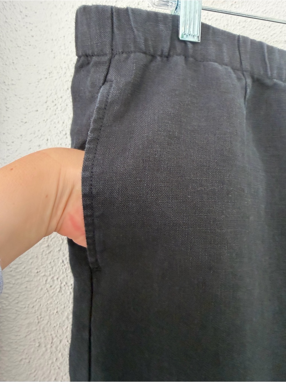 J. Jill “Love Linen” Wide-Leg Cropped Pants Black Size XL Like New Without Tags - Picture 5 of 10